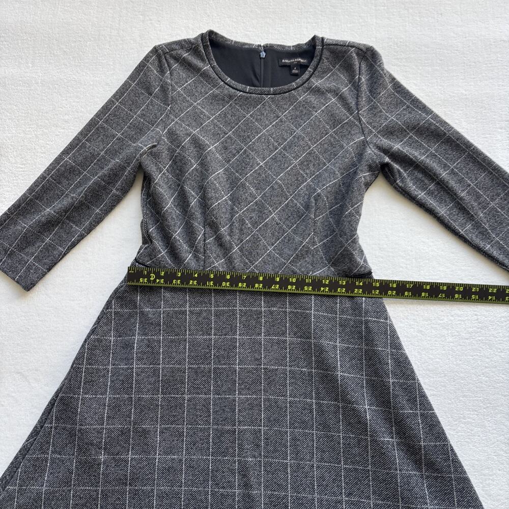 Banana Republic Womens‎ Sweater Plaid Dress Gray Size 8 ALine Winter 3/4 Sleeves - Picture 4 of 9